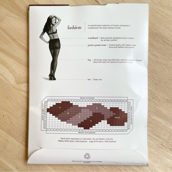 Nordstrom Sheer Back Seam Control Top Hosiery Women’s C Black - Picture 2 of 3